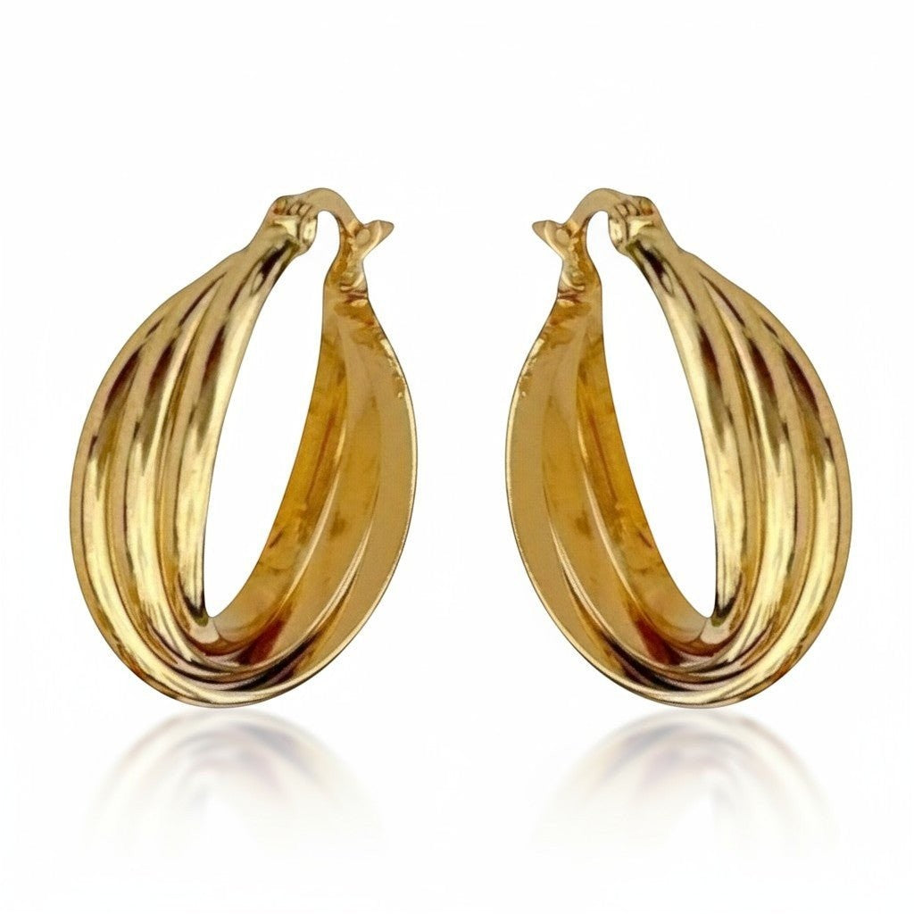Triple oorringen dames – goudkleurig - Aramat Jewels - Oorringen - cadeautip