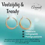 Triple Oorringen Rond Gekruist Bicolor - 35x15mm - oor6286 - 49845 - Oorringen kopen# - 35mm - alles - bicolor