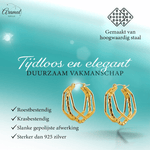 Triple RVS Oorringen Swirl Design 30x28mm - Goudkleurig - oor6370 - 69934 - Oorringen kopen# - 30mm - alles - cadeau