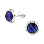 Oorbellen van sterling zilver en blauw glas