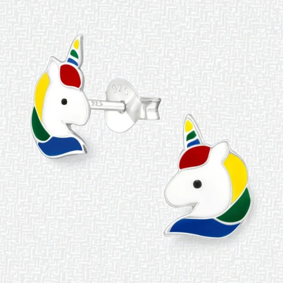 Unieke Zilveren Unicorn Oorbellen - Regenboog Cadeautje - Aramat Jewels - Oorbellen - cadeautip