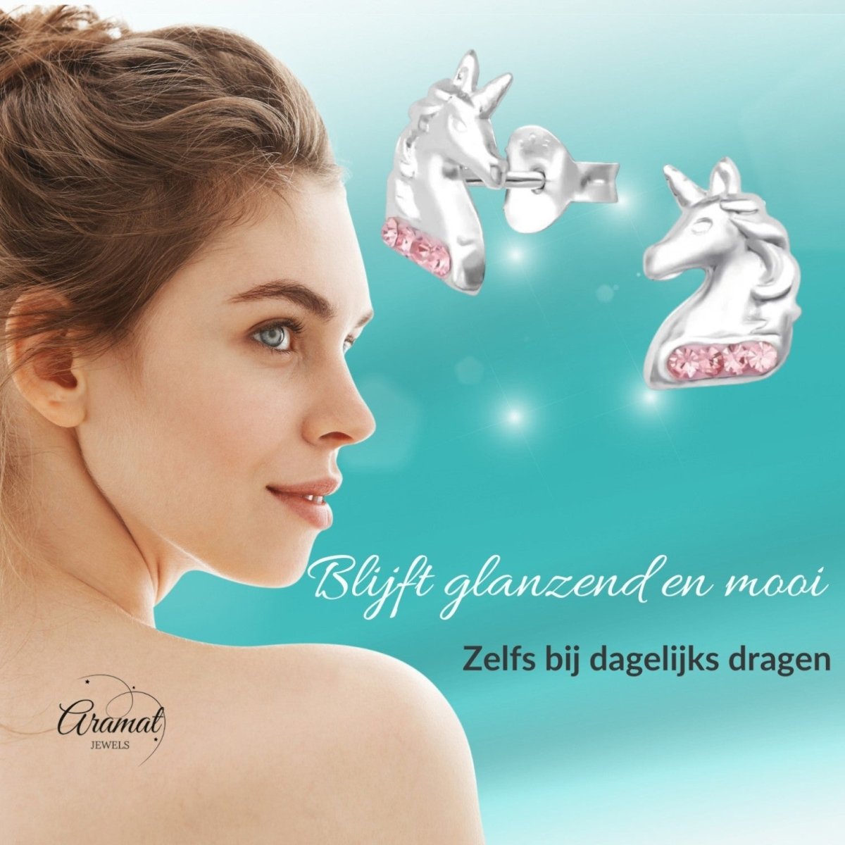 Unieke Zilveren Unicorn Oorbellen - Tijdloos & Elegant - Aramat Jewels - Oorbellen - cadeautip