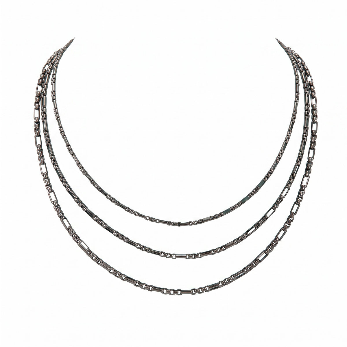 Stalen Fantasie Jasseron Ketting Zwart RVS – 2.5mm / 3mm / 3.5mm