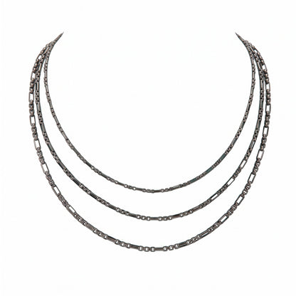 Stalen Fantasie Jasseron Ketting Zwart RVS – 2.5mm / 3mm / 3.5mm