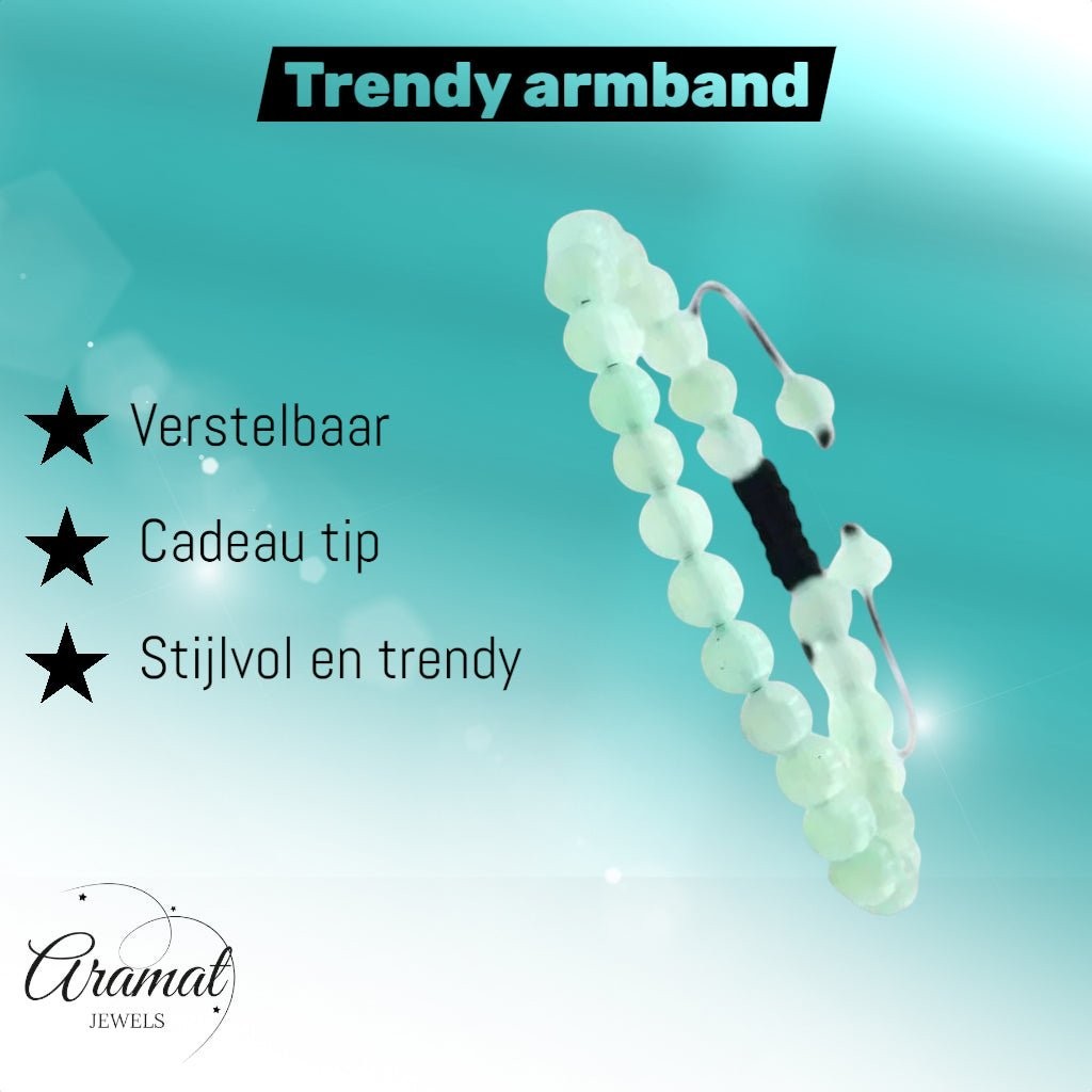 Verstelbare Armband Met Groene Aventurijn - Aramat Jewels - Armbanden - cadeautip