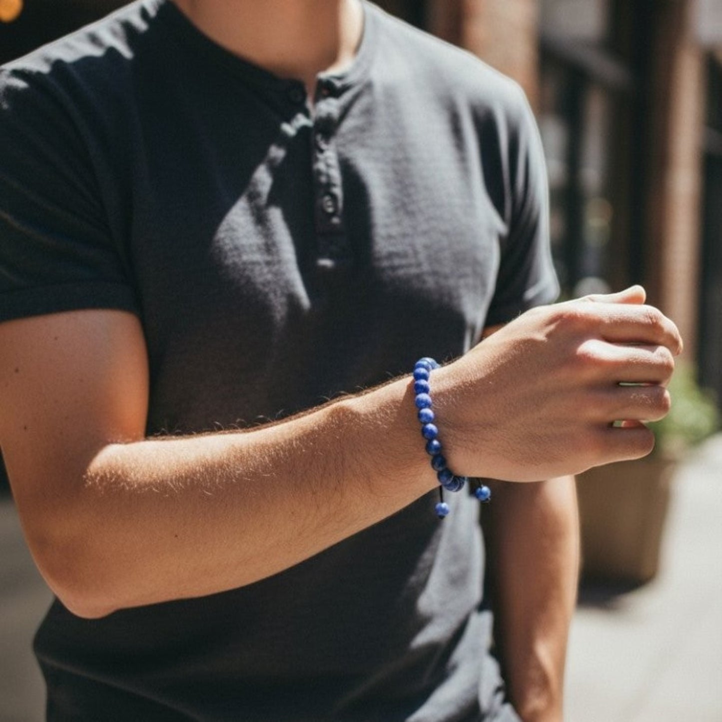 Verstelbare Lapis Lazuli Armband natuursteen - Aramat Jewels - Armbanden - cadeautip