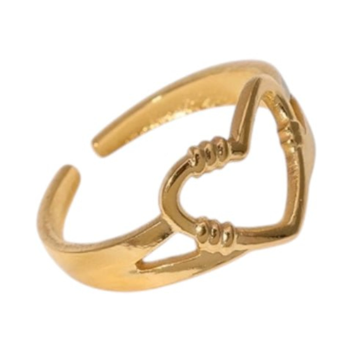 Verstelbare RVS Ring met Open Hartje (11 mm) - Aramat Jewels - Ringen - cadeautip
