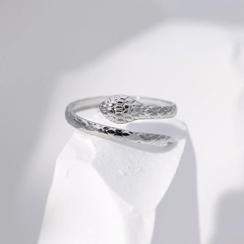 Verstelbare Slangenring van RVS - Cobra Design (13 mm) - Aramat Jewels - Ringen - cadeautip
