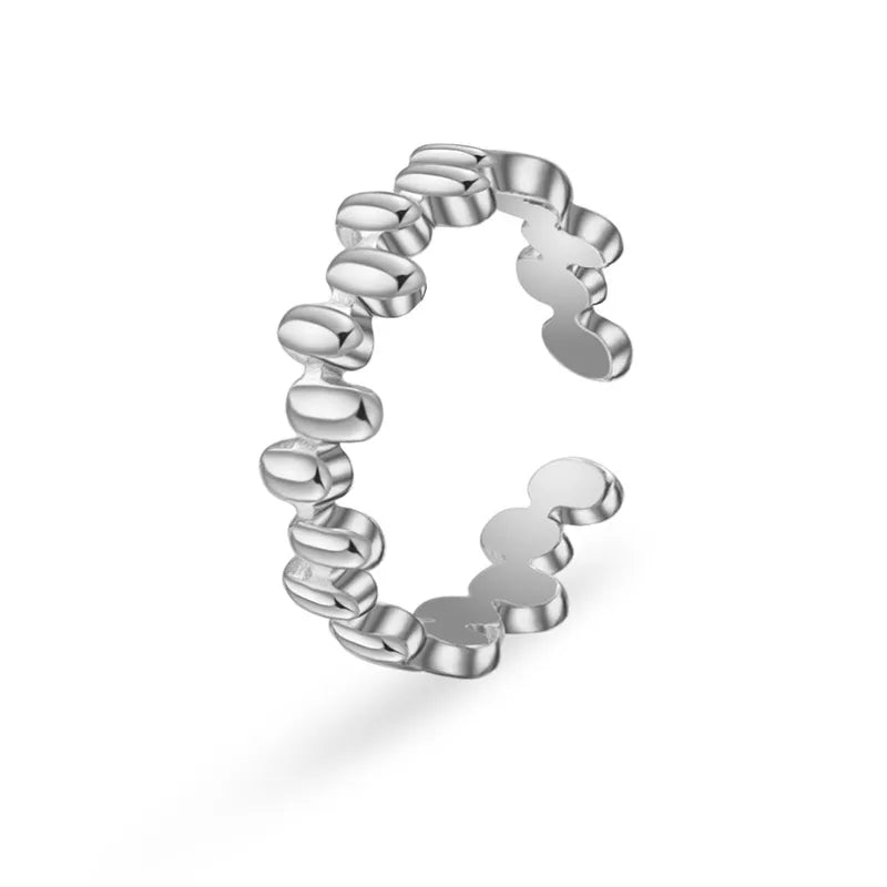 Bague femme en acier inoxydable - Forme ovale - Ajustable - 6 mm - Acier inoxydable 