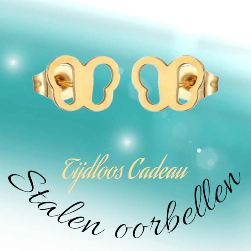 Vlinder oorstekers goudkleurig 5x7 mm - Aramat Jewels - Oorbellen - cadeautip