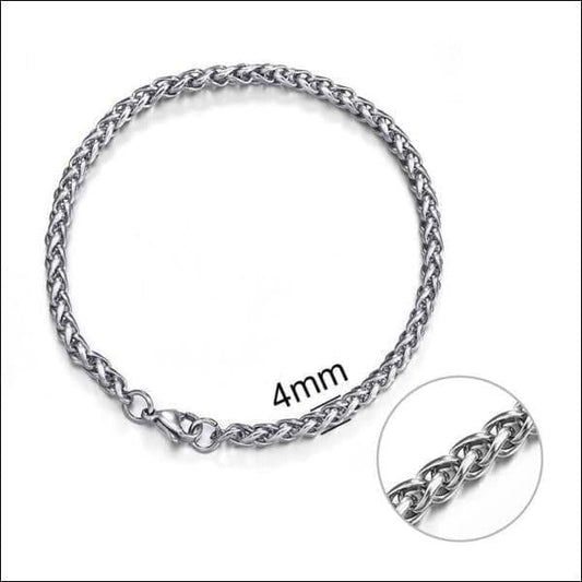 Rvs Vossenstaart Armband Sta 21cm - Aramat Jewels® Met Twist Design.