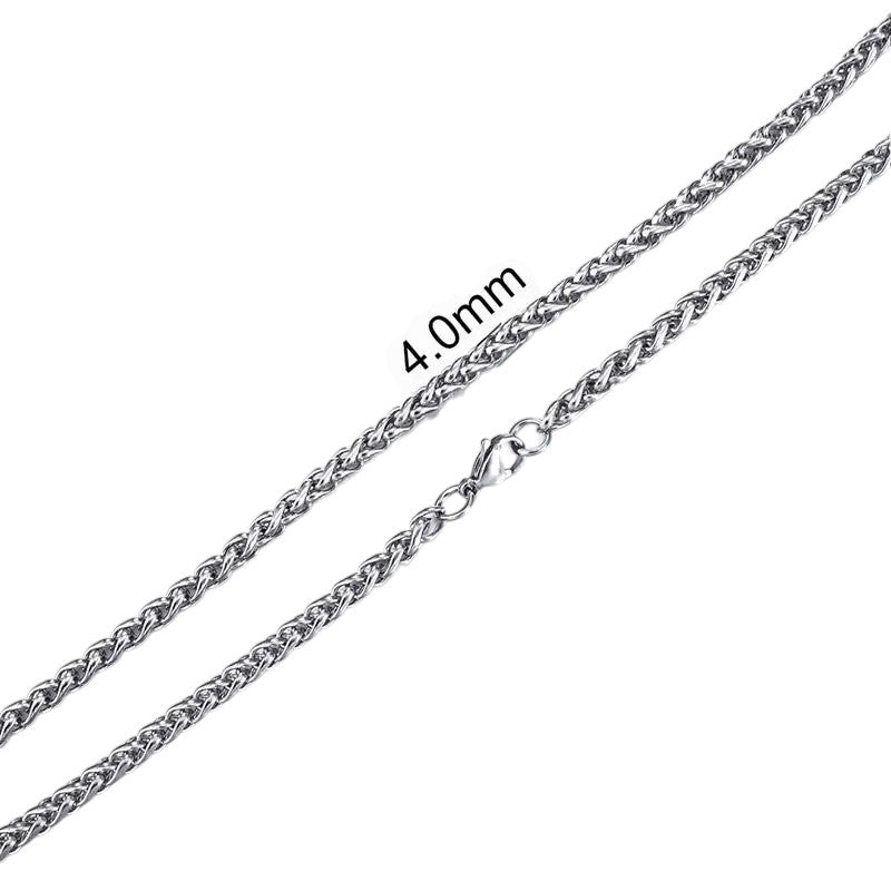 Collier queue de renard en acier inoxydable 60 cm – 7 mm