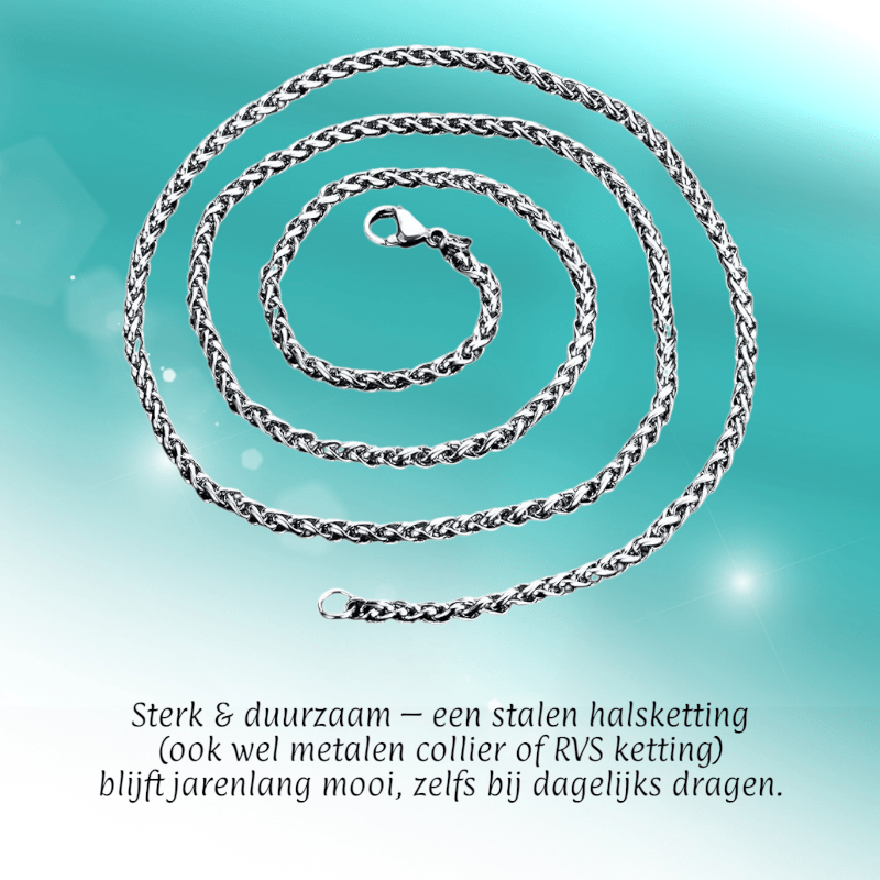 Vossenstaart Halsketting RVS 70 cm – 7 mm - Aramat Jewels - Halskettingen - cadeautip