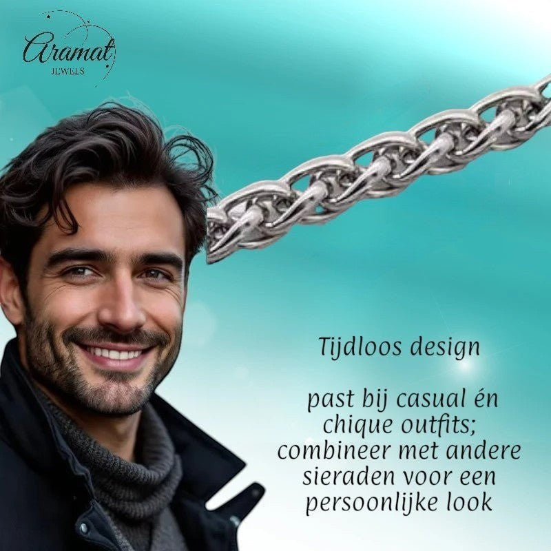 Vossenstaart Halsketting RVS 75 cm – 10 mm - Aramat Jewels - Halskettingen - cadeautip