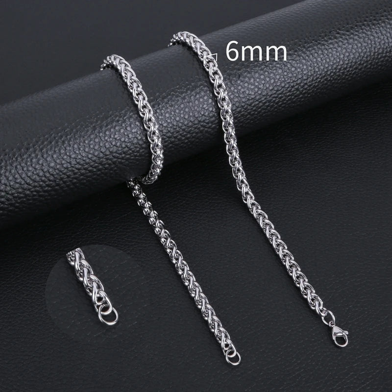 Collier queue de renard en acier inoxydable 60 cm – 7 mm
