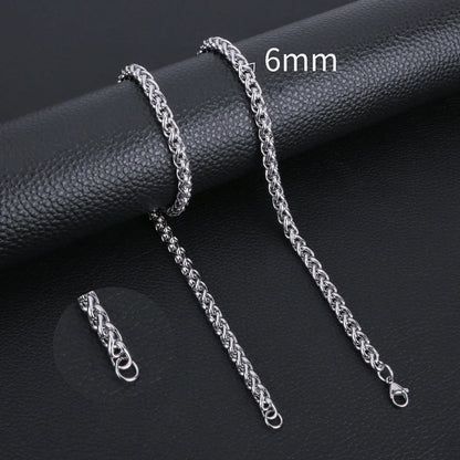 Collier queue de renard en acier inoxydable 60 cm – 7 mm