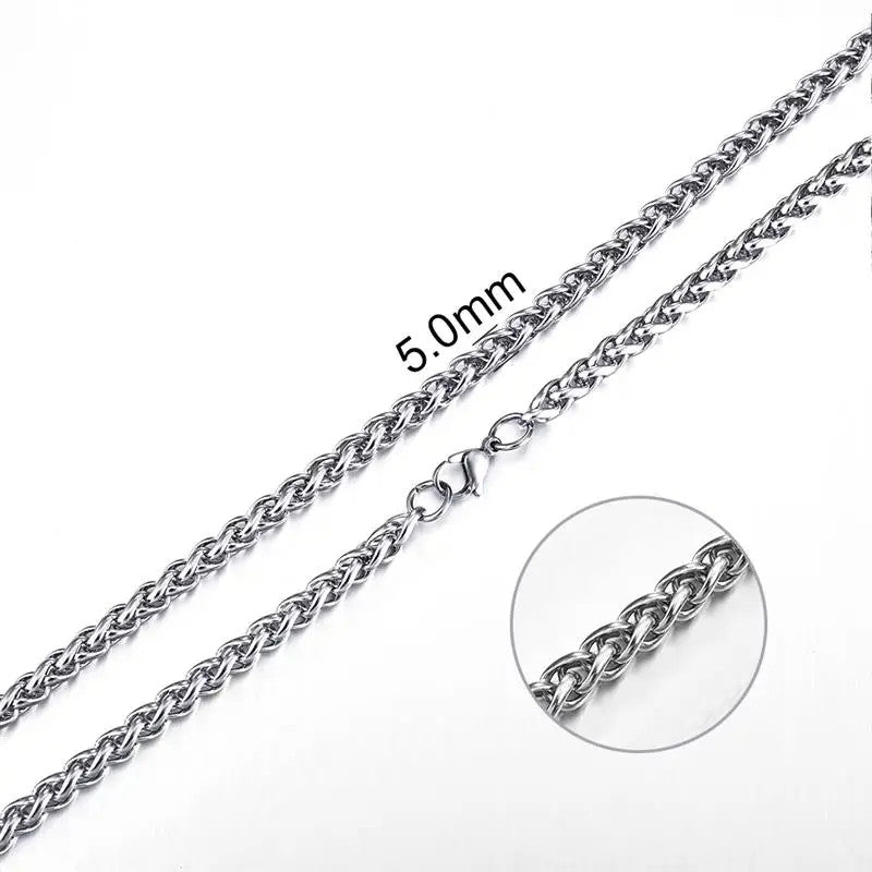 Collier queue de renard en acier inoxydable 60 cm – 7 mm