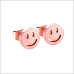 Vrolijke Smiley Oorbellen Rvs 8mm / Rosékleurig