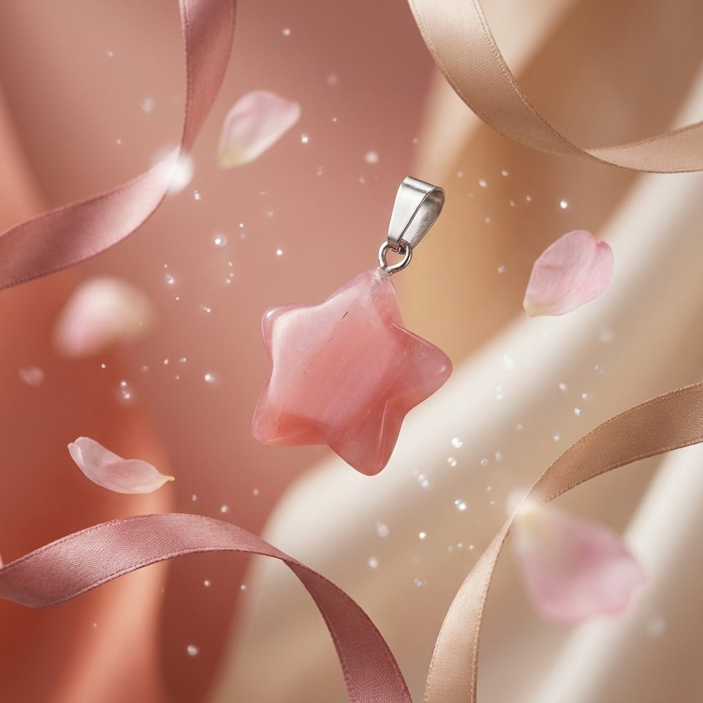 Watermeloen Kwarts Ster Hanger - Natuurstenen Sieraad - Aramat Jewels - Hangers - cadeautip