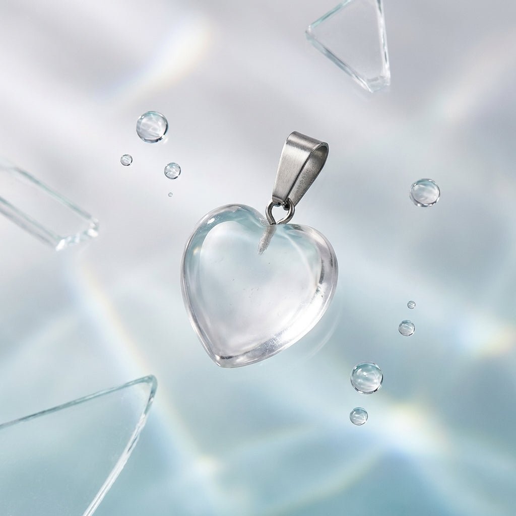 Witte Kwarts Hartjes Hanger natuursteen - Aramat Jewels - Hangers - cadeautip