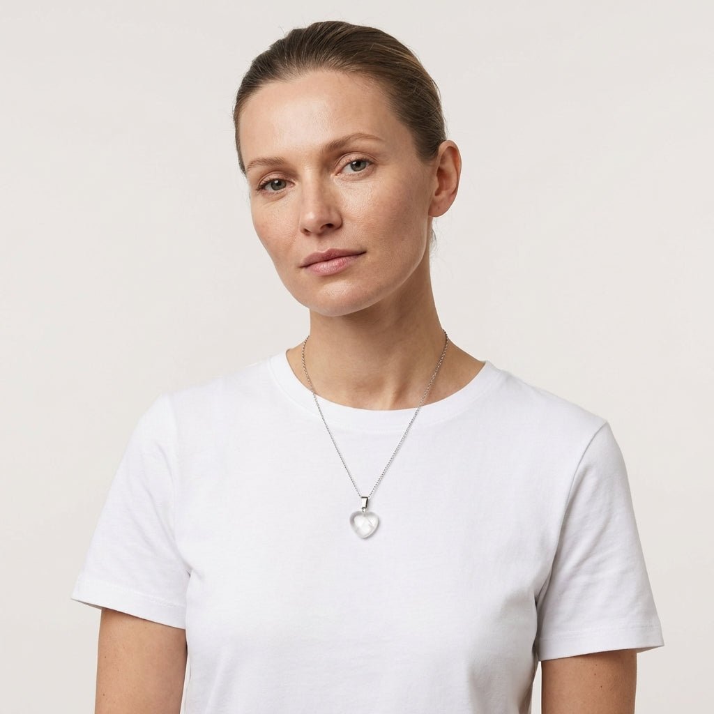 Witte Kwarts Hartjes Hanger natuursteen - Aramat Jewels - Hangers - cadeautip