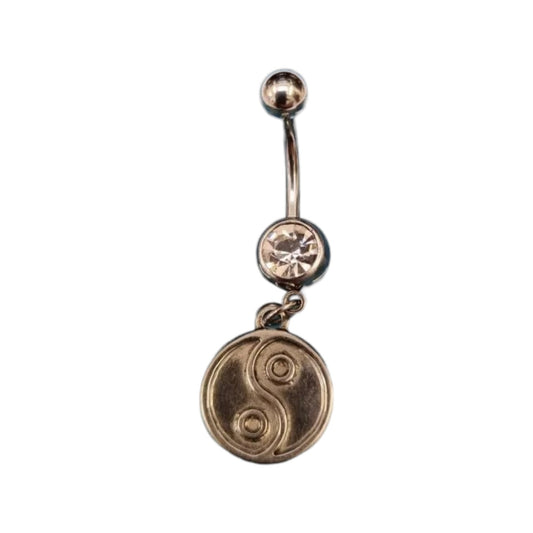 Yin Yang Coin Navel Piercing
