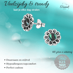Zilveren Abalone Bloem Oorbellen 9 mm - oor972 - 30785 - Oorbellen kopen# - 925 Zilver - 9mm - Abalone