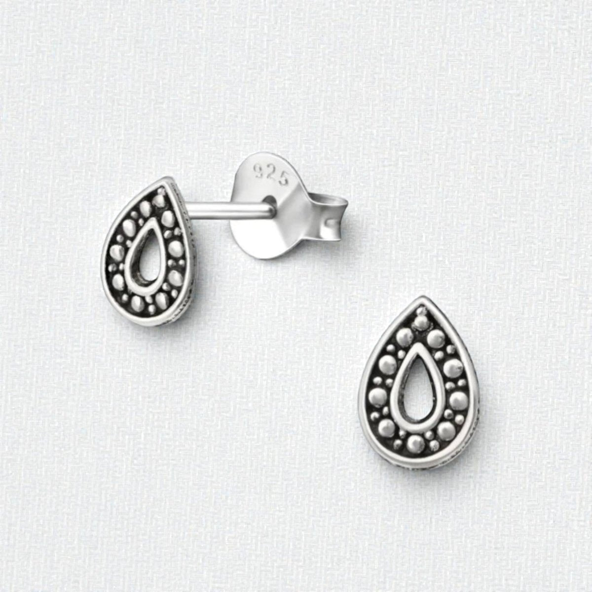 Zilveren Bali Oorbellen - Druppel Geoxideerd - Aramat Jewels - Oorbellen - cadeautip