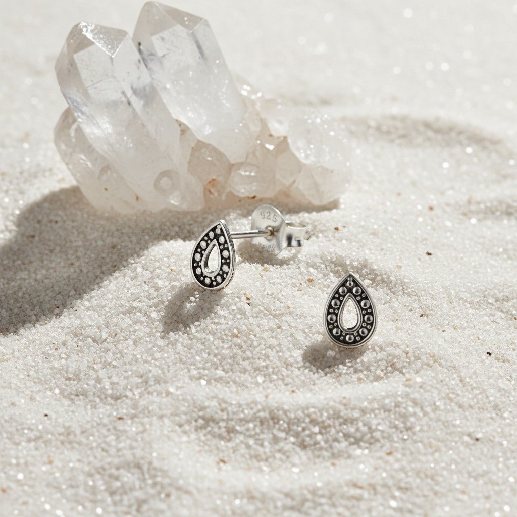 Zilveren Bali Oorbellen - Druppel Geoxideerd - Aramat Jewels - Oorbellen - cadeautip