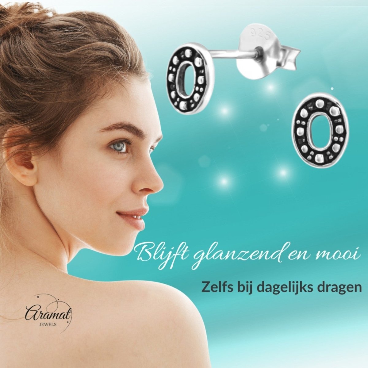 Zilveren Bali Oorbellen Ovaal - Geoxideerd Zilver - Aramat Jewels - Oorbellen - cadeautip