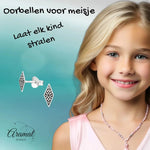 Diamanten oorbellen voor meisjes.