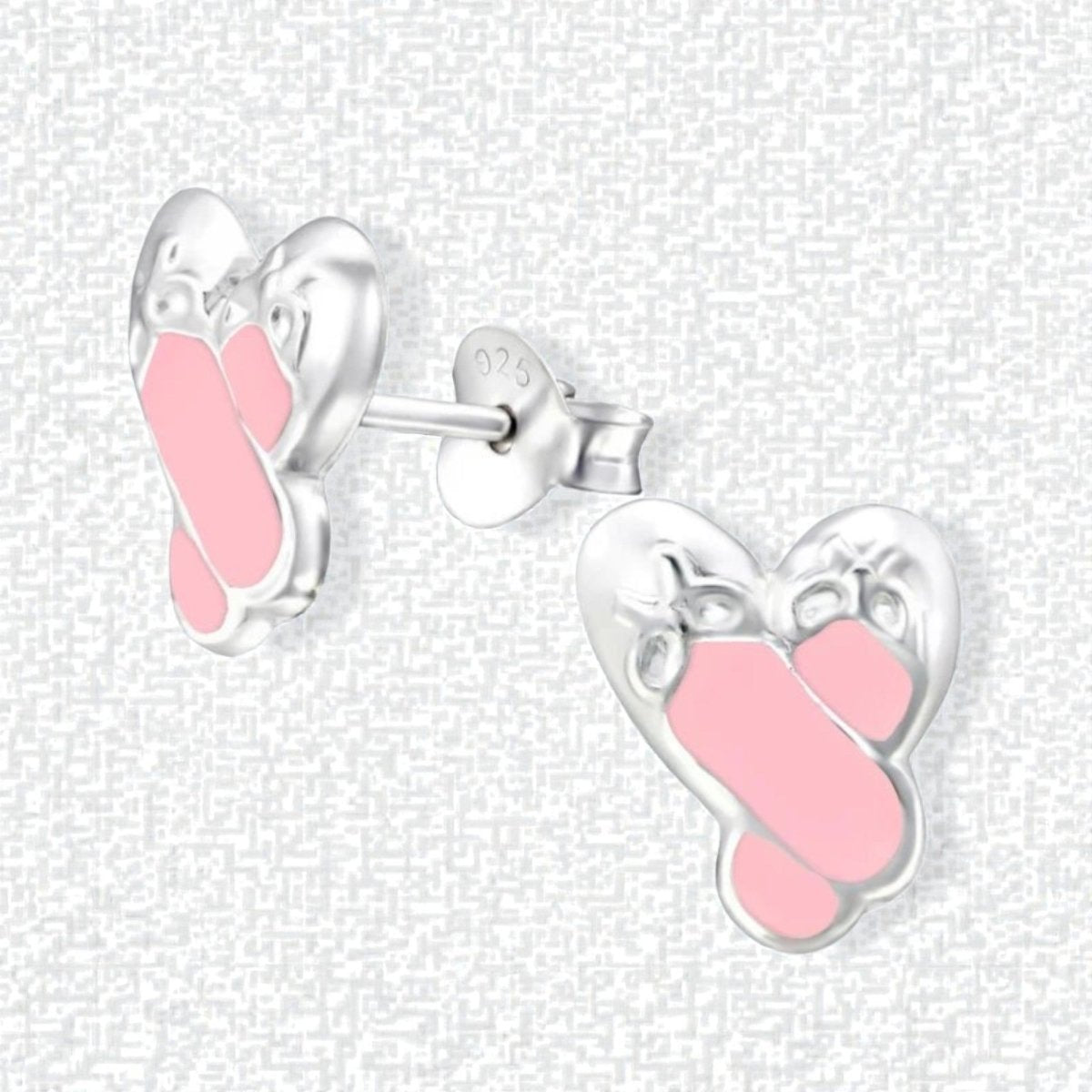 Zilveren Balletschoen Oorbellen – 925 Zilver & Roze Emaille - Aramat Jewels - Oorbellen - cadeautip