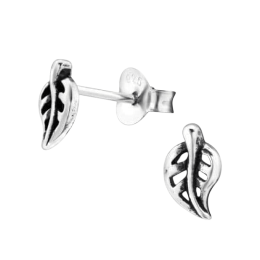 Zilveren Blaadje Oorbellen Antieklook – 7x4mm - Aramat Jewels - Oorbellen - cadeautip