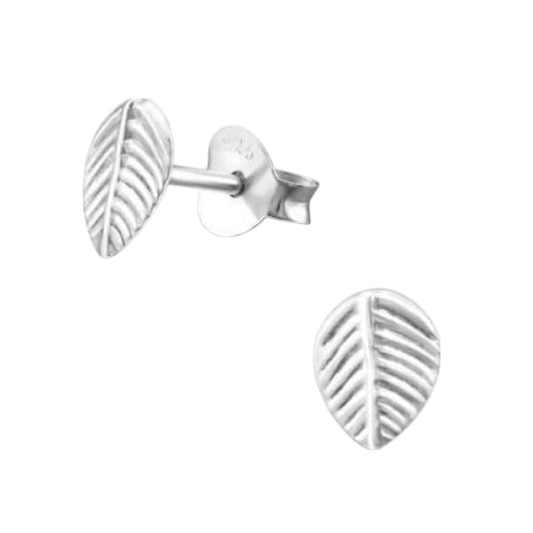 Zilveren Blaadje Oorbellen Antieklook – 7x5mm - Aramat Jewels - Oorbellen - cadeautip