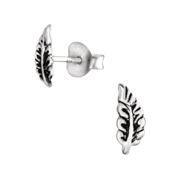 Zilveren Blaadje Oorbellen Antieklook – 8x3mm - Aramat Jewels - Oorbellen - cadeautip