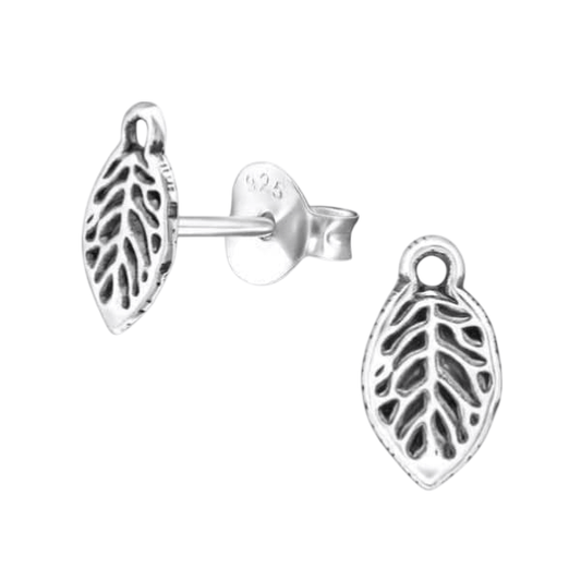 Zilveren Blaadje Oorbellen Antieklook – 9x5mm - Aramat Jewels - Oorbellen - cadeautip