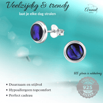 Zilveren Blauwe Abalone Damesoorbellen 8 mm - oor4760 - 30896 - Oorbellen kopen# - 8mm - 925 Zilver - Abalone