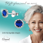 Zilveren Blauwe Abalone Oorbellen 5 mm - oor2885 - 30950 - Oorbellen kopen# - 5mm - 925 Zilver - Abalone