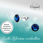 Zilveren Blauwe Abalone Oorbellen 5.5 mm - oor5282 - 30895 - Oorbellen kopen# - 5.5mm - 925 Zilver - Abalone