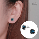 Zilveren Blauwe Abalone Oorbellen 7 mm - oor4759 - 31211 - Oorbellen kopen# - 7mm - 925 Zilver - Abalone
