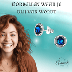 Zilveren Blauwe Abalone Oorbellen 8 mm - oor4476 - 30902 - Oorbellen kopen# - 8mm - 925 Zilver - Abalone