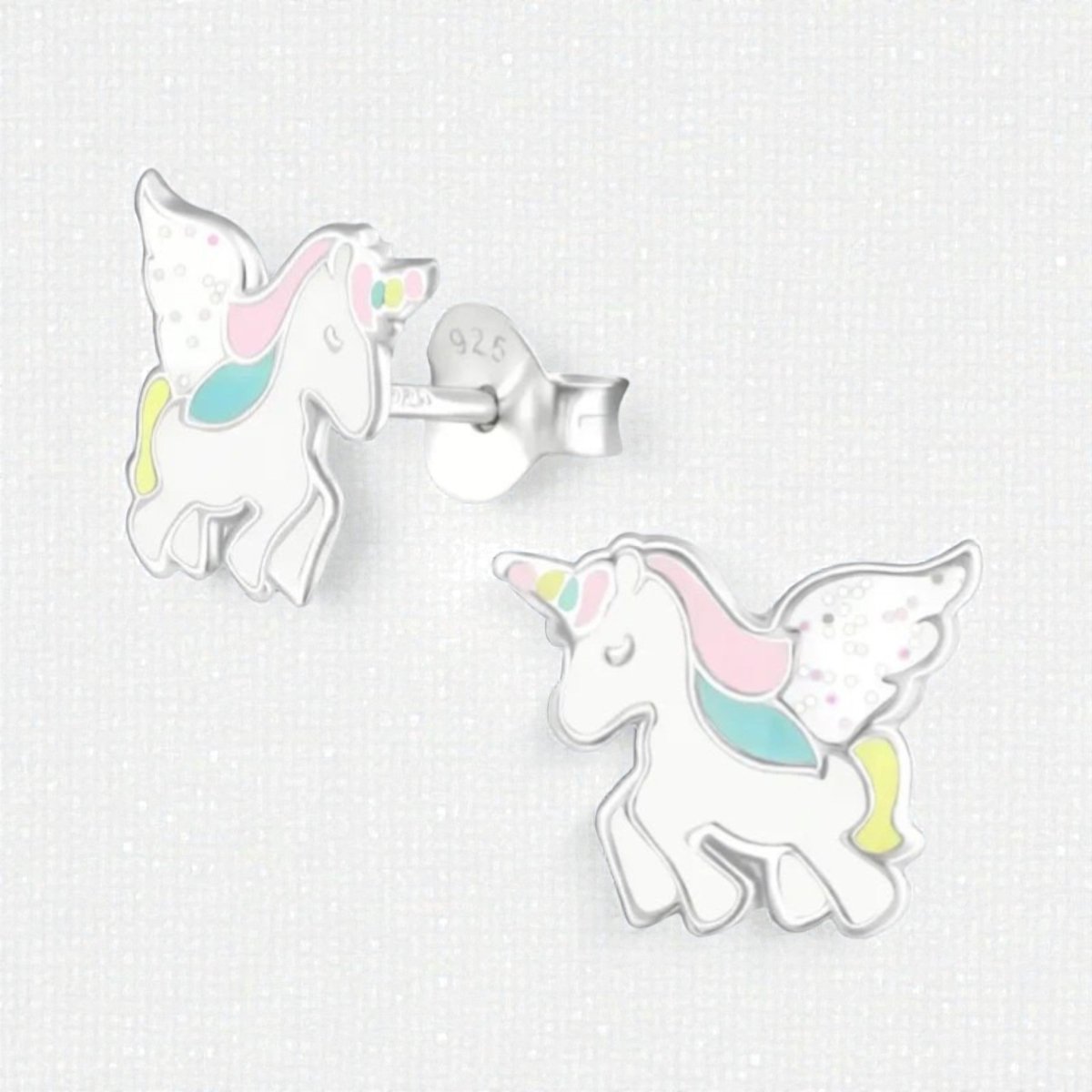 Zilveren Eenhoorn Kinderoorbellen - Unicorn Geschenk - Aramat Jewels - Oorbellen - cadeautip