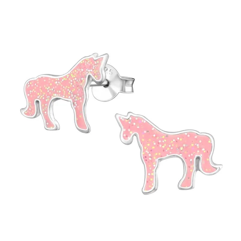 Roze emaille geëmailleerde honden oorbellen