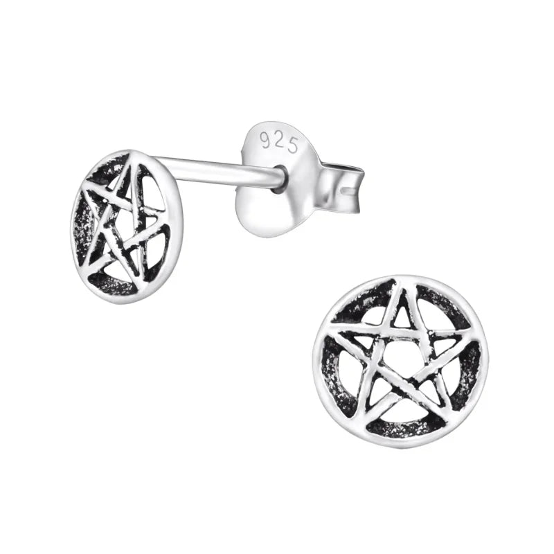 Zilveren gotische ster oorstekers – 6 mm - oor4769 - 30738 - Oorbellen kopen# - 6mm - 925 Zilver - alles