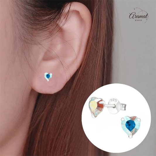 Zilveren Hartjes Oorstekers AB 5 mm - oor4280 - 24394 - Oorbellen kopen# - 5mm - 925 Zilver - AB