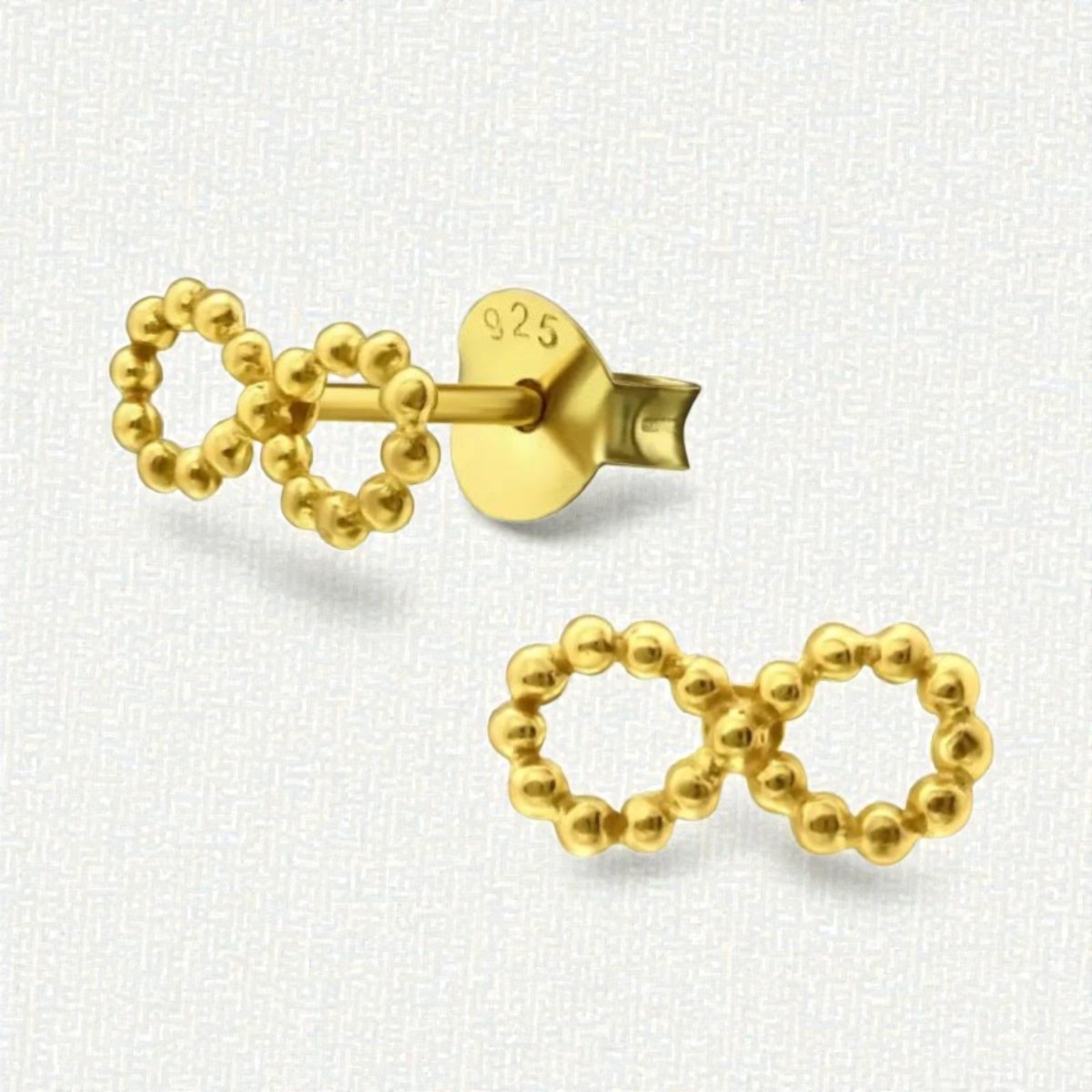 Zilveren Infinity Oorbellen met Goldplating - Aramat Jewels - Oorbellen - cadeautip
