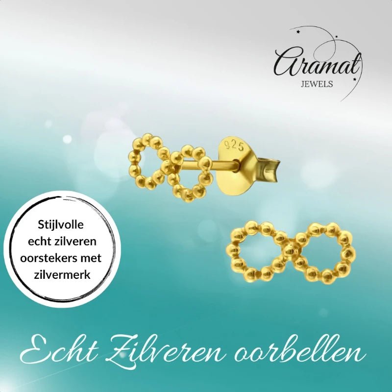 Zilveren Infinity Oorbellen met Goldplating - oor4752 - 32493 - Oorbellen kopen