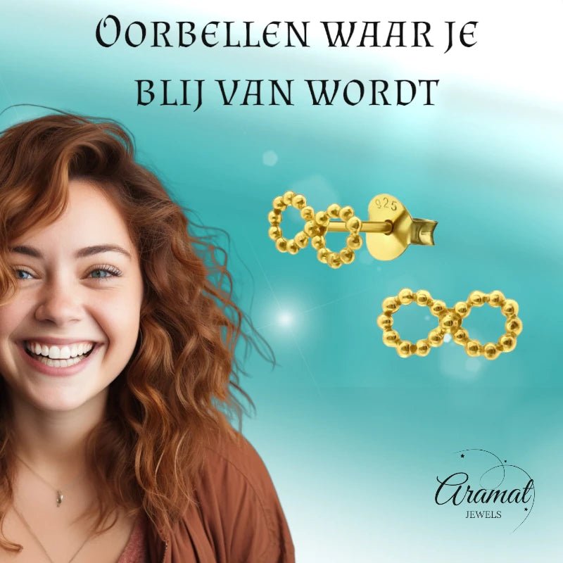 Zilveren Infinity Oorbellen met Goldplating - oor4752 - 32493 - Oorbellen kopen