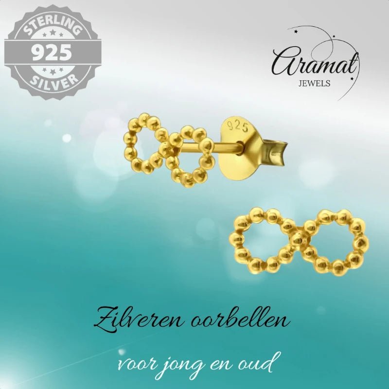 Zilveren Infinity Oorbellen met Goldplating - oor4752 - 32493 - Oorbellen kopen