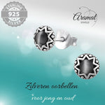 Zilveren Kattenoog Oorbellen - oor2266 - 30290 - Oorbellen kopen# - Grijs - 5mm - 925 Zilver